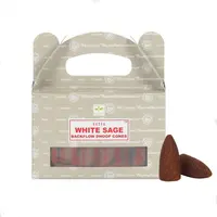 Conuri parfumate backflow Satya - White Sage, 24 buc