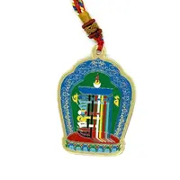 Pandantiv amuleta Feng Shui Kalachakra Stupa pentru contracararea accidentelor + snur