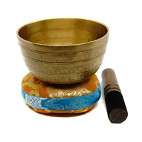 Bol tibetan cantator Nepal cu perna colorata - Simplu, 12,5cm