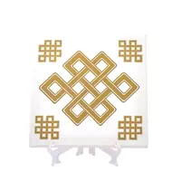 Placheta ( placa ) cu nod mistic auriu pe canvas, 30cm x 40cm