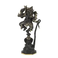 Statueta Feng Shui Ganesh pe cobra din bronz - 25cm