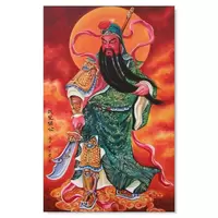 Tablou Feng Shui cu Kwan Kung- remediu de protectie in afaceri, 20 x 30cm