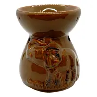 Vas aromaterapie din ceramica cu model Elefant - maro