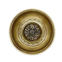 Bol tibetan cantator Nepal cu perna colorata - Mantra OM MANI PADME HUM in relief, 11cm