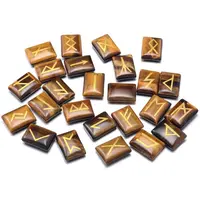 Set 25 rune gravate din ochi de tigru - dreptunghi