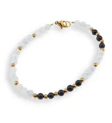 Bratara Acvamarin si Goldstone albastru sfere 4mm