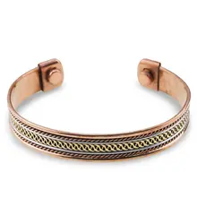 Bratara din cupru cu doi magneti, model Lantul Destinului