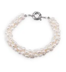 Bratara handmade cu Perle de cultura albe, 5-6mm