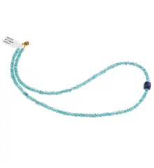 Colier Apatit discuri fatetate 4mm si Lapis lazuli cub fatetat 7-8mm