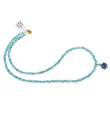 Colier Apatit discuri fatetate 4mm si pandantiv Lapis lazuli cub fatetat 7-8mm