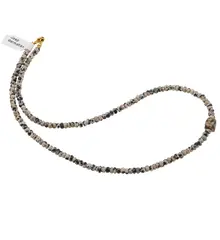 Colier Jasp dalmatian discuri fatetate 4mm si cub fatetat 7-8mm