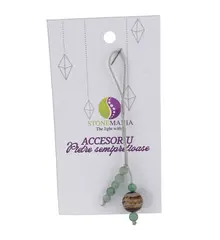 Accesoriu cu pietre semipretioase Agat maro sfera 10mm si Aventurin 4mm