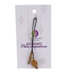 Accesoriu cu pietre semipretioase Agat maro sfera 10mm si Hematit auriu 4mm