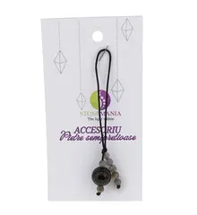 Accesoriu cu pietre semipretioase Agat maro sfera 10mm si Labradorit 4mm