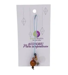 Accesoriu cu pietre semipretioase Agat maro sfera 10mm si mix cristale 4mm