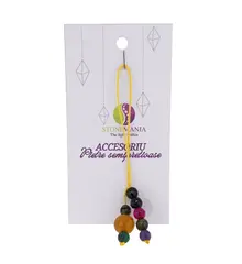 Accesoriu cu pietre semipretioase Agat maro sfera 10mm si mix cristale 6mm