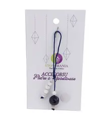 Accesoriu cu pietre semipretioase Agat mov sfera 10mm si Sidef 4mm