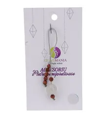 Accesoriu cu pietre semipretioase Agat natural sfera 10mm si Goldstone maro 4mm