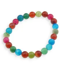 Bratara Agat colorat 8mm, pe elastic, 19cm