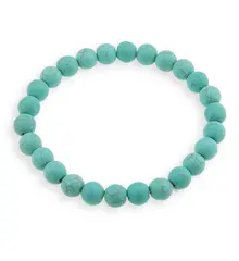 Bratara Turcoaz mat 8mm, pe elastic, 19cm