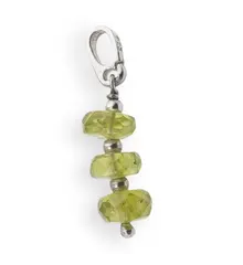 Pandantiv din Peridot discuri fatetate, bumbi si argint 925, 5-6mm