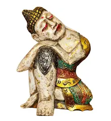 Statueta din lemn buddha in sezut, mediu