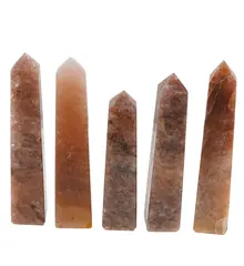Turn / Obelisc cu patru fatete din Cuart tangerin, 100-130g