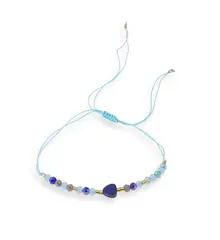Bratara reglabila inima Lapis lazuli si margele colorate