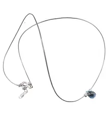 Colier cu fir transparent si brioleta fatetata din Topaz, argint 925