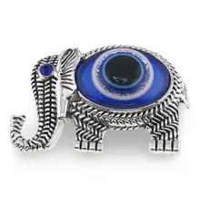 Magnet Elefant albastru si Ochi protector, 5cm