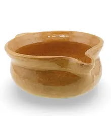 Vas ceramic vintage, model maro glazurat, 16cm