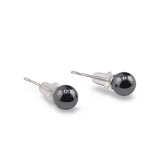 Cercei cu surub Hematit sfere, 6mm
