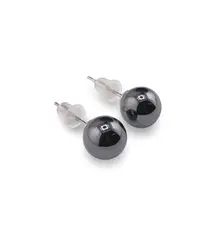 Cercei cu surub Hematit sfere, 8mm