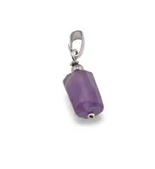 Pandantiv Fluorit mov tubular, 24mm