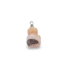 Pandantiv Opal roz disc fatetat 10mm si discuri 7mm
