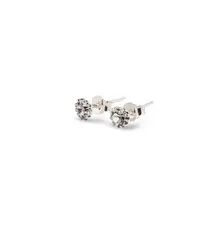Cercei cu surub din Argint 925 si zircon alb, 4-5mm
