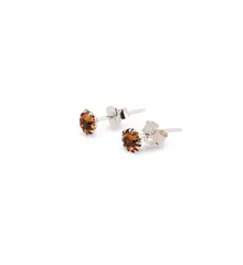 Cercei cu surub din Argint 925 si zircon galben, 4-5mm