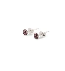 Cercei cu surub din Argint 925 si zircon lila, 4-5mm