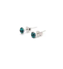 Cercei cu surub din Argint 925 si zircon turcoaz, 4-5mm