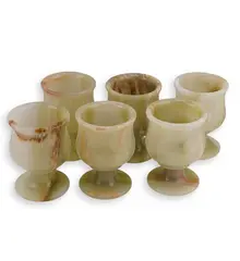 Set 6 pahare din Onix de Pakistan - 6x10cm