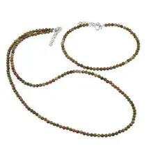 Set bratara si colier Unakit sfere fatetate, 3mm