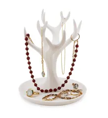 Suport pentru bijuterii din PLA premium, copac cu ramuri - alb