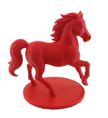 Calul de Foc Feng Shui 2026 Rosu - Statueta 3D, 15cm