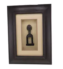 Tablou cu rama din lemn arta africana abstracta, 36cm x 27cm