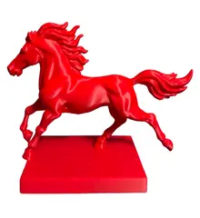 Statueta feng shui Calul de foc cu baza patrata, 15cm