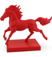 Statueta feng shui Calul de foc cu baza patrata, 19cm