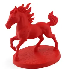 Statueta feng shui Calul de foc cu baza rotunda texturata - 14,5cm