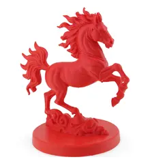 Statueta feng shui Calul de Foc pe doua picioare pentru victorie si succes rapid, 15cm, rosu