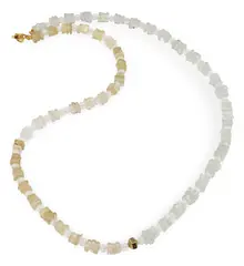 Colier Prehnit si Citrin patratele 5mm, Cristal de stanca sfere 4mm si Hematit auriu