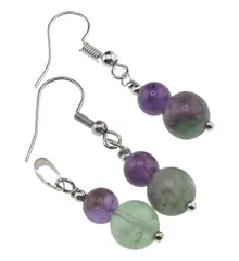 Set cercei si pandantiv Fluorit sfere, 6-8mm